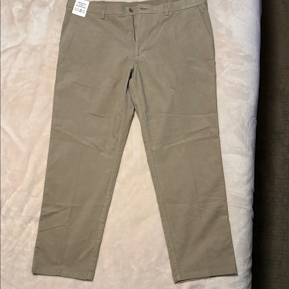 Haggar Men's Pants Stretch Cord Chino Premium Flex Waist W40 L30